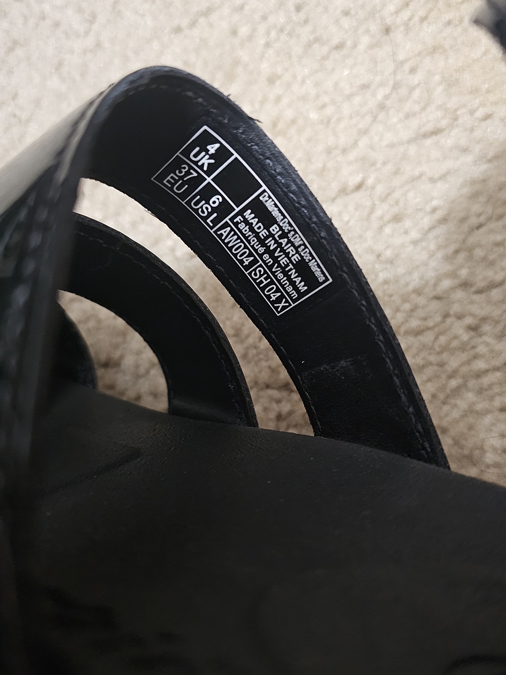 Dr. Martens Classic Patent Black Strappy Sandals - Picture 5 of 8